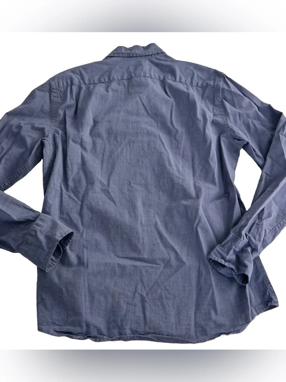 J.Crew Button Down Shirt Mens Medium Blue Chambray Slim Untucked Flex Washed